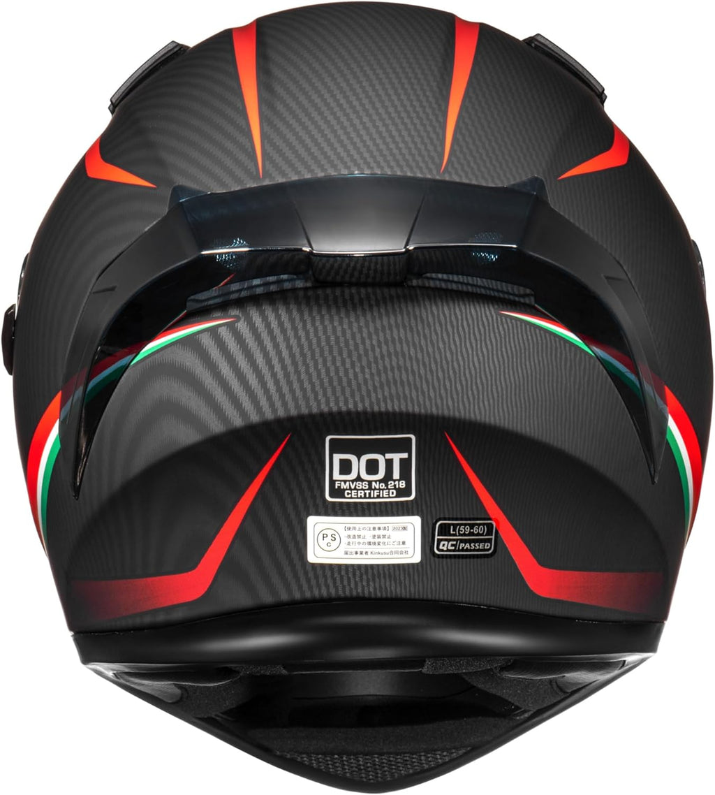 Full Face Motorcycle Helmet with Internal Tinted Visor & DOT Approved for Moped ATV Cruiser Scooter (Matt Red, Large)